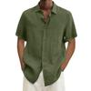 Sommer Kurzarm Solide Strand Hemd Männer Plus Größe Casual Kleidung Herren Revers Button Up Lose Shirts