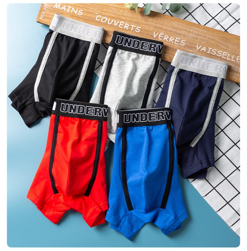 Men's Mid-Rise Pure Cotton Breathable Boxer Briefs - Youth Sports Trendy Style