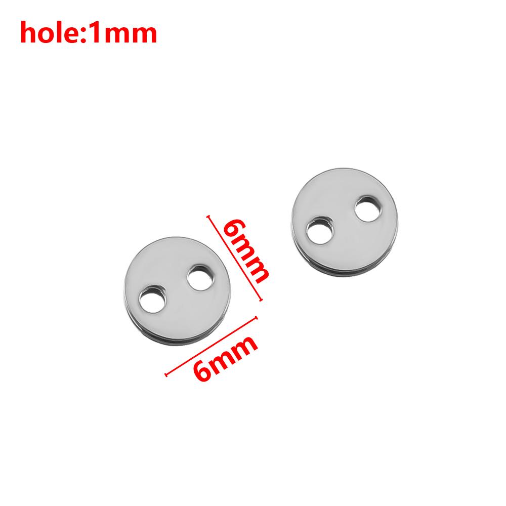 50pcs Gold Color Stainless Steel Two Hole Round Charms Pendants for Jewelry Making DIY Necklace Bracelet Connectors Charm Beads 50pcs