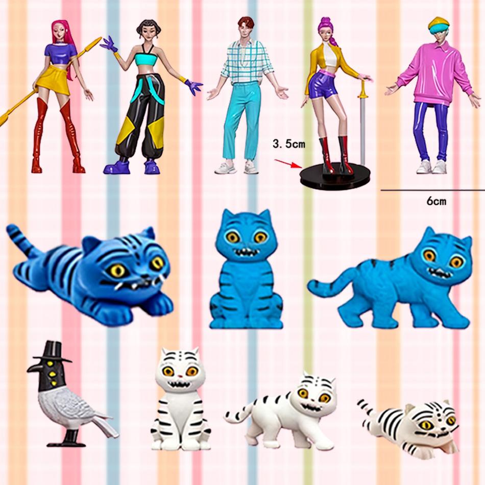 Anime kpop Dämonenjäger Actionfigur Set Mira Zoey Rumi Tiger Spielzeug Schreibtischdekoration Statuen Ornament für Kinder Geschenke
