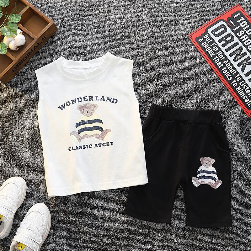 

Одежда костюм для мальчика милый формальный наряд для детей 0-5 лет хлопковый жилет комплект одежды детский летний костюм 4-5 Years белый/чёрный