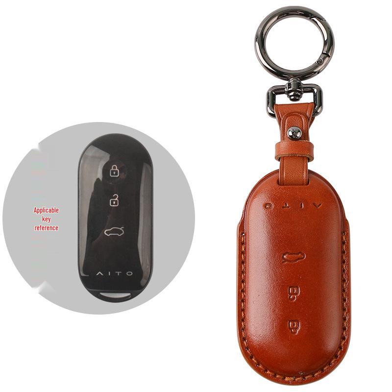 

AITO M5 2024 Key Case: Genuine Leather Cowhide Protection for Huawei AITO M7PRO