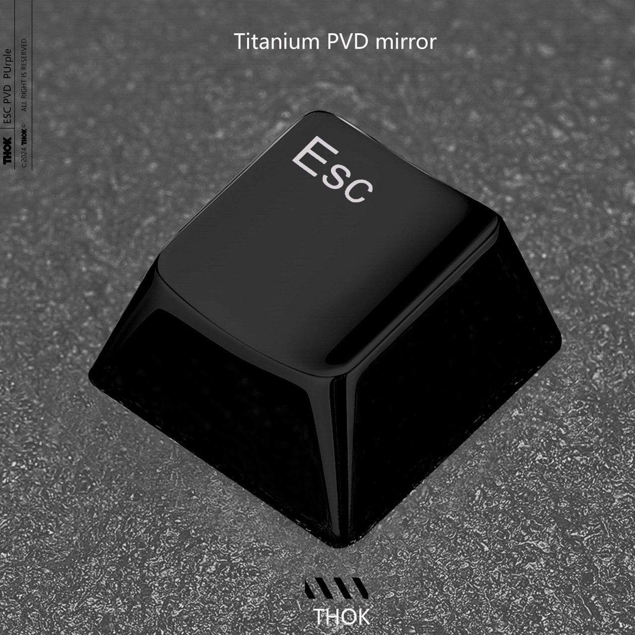 PVD-покрытие THOK 1u из титанового сплава, металлическая кейкап (Esc) чёрный