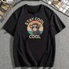 Cool Monkey Graphic Tee Men Retro Sunset Summer Short Sleeve Breathable Cotton T-Shirt
