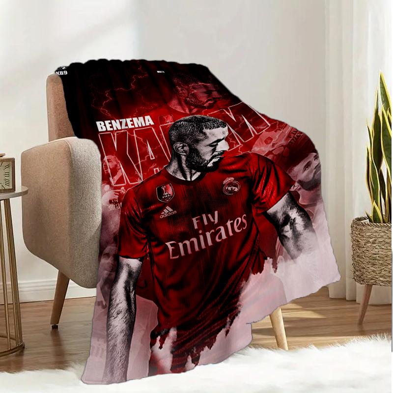 Real Madrid Karim Forever Blanket Lightweight Ideal Bedding Blanket Perfect for Travel, Camping, Living Rooms, Offices, Sofas, Fan Christmas gift