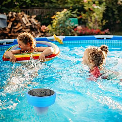 Güneş Enerjili Havuz İyonizeri Havuz Suyu Berraklaştırıcı 7 Renkli Havuz Temizleyici Ayarlanabilir Kimyasal Dozajlama Havuz Spa Jakuzi İçin Batmaz