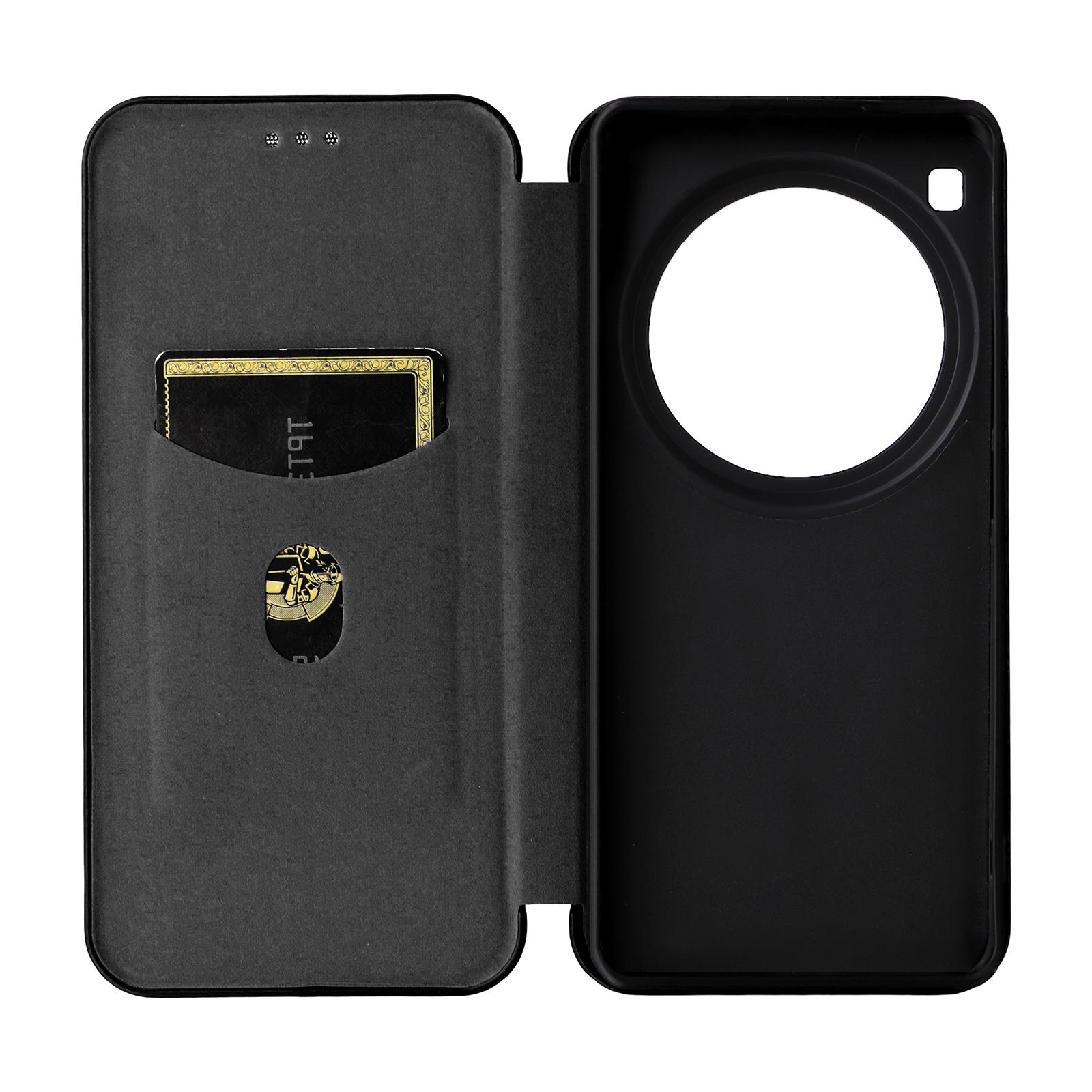 

For Xiaomi 15 Ultra Case Carbon Fiber Texture Drop-Proof PU Leather Phone Cover Brown