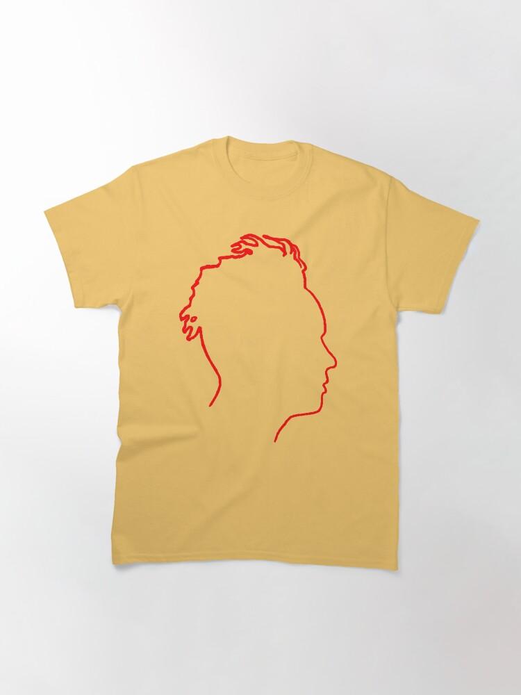 Depeche Mode Martin Gore Profile White Outline Black Background Classic T-Shirt