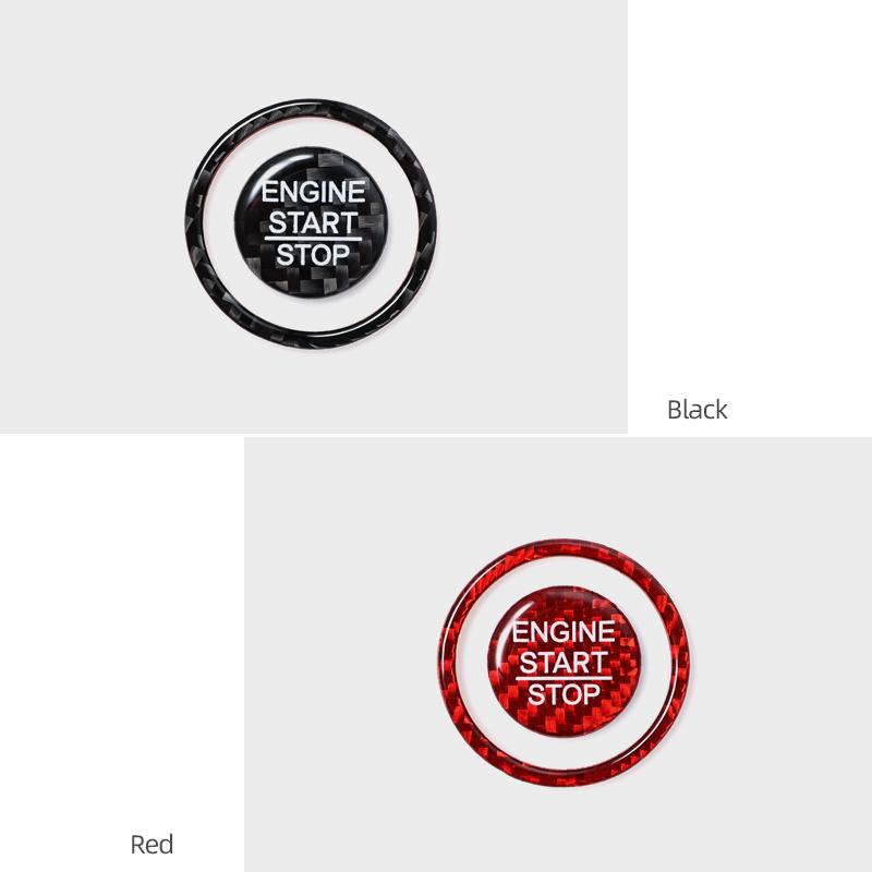 Real Carbon Fiber Engine Start Stop Button Circle Cover Sticker For For Honda Civic 10th Gen 2016-2025 Car Interior Accessories