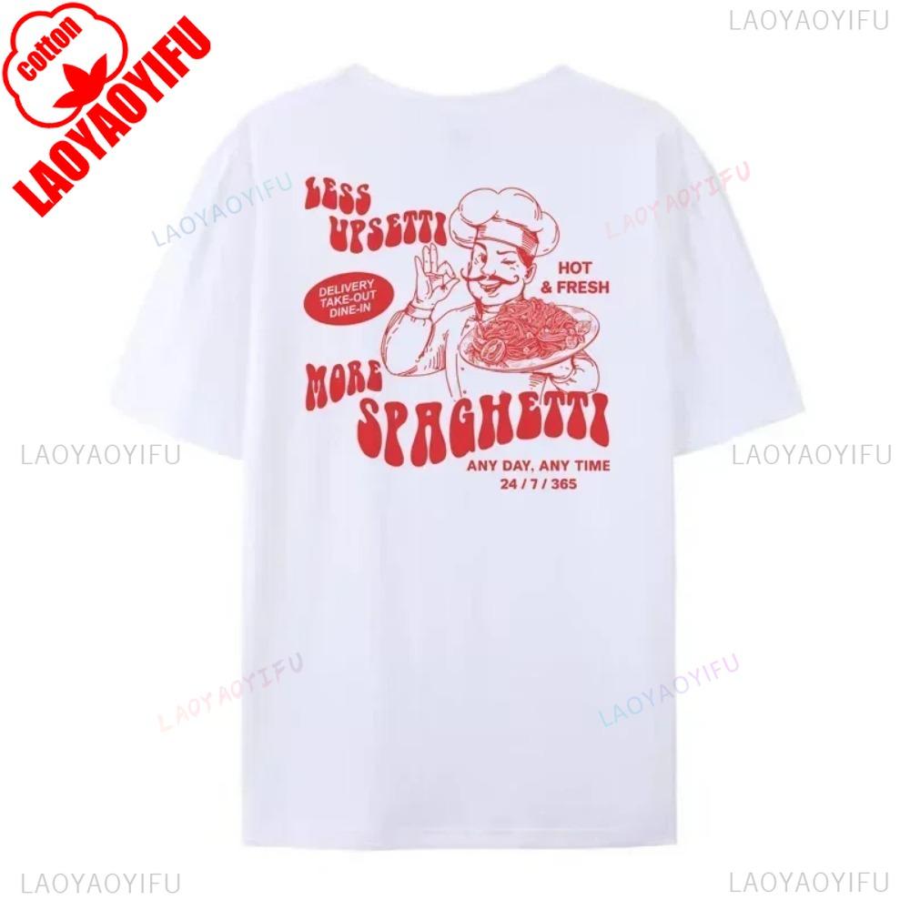 Spaghetti Grafiske T-skjorter Retro Pastaelsker T-skjorte Søt Italiensk Mat T-skjorte Unisex Vintage Hipster Kortermet
