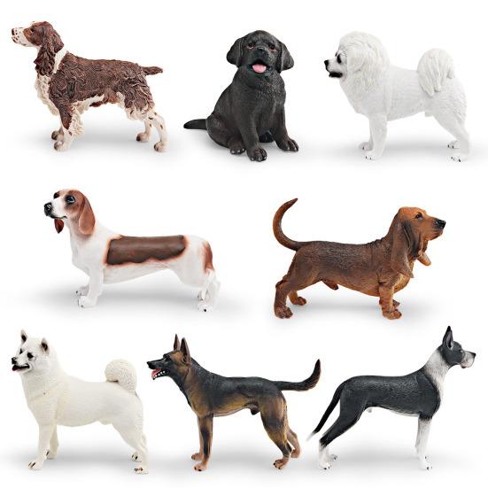Simulated Dog Figurine PVC Puppy Model Miniature Animal Statue Sculpture Educational Toy Desktop Decoration Ornament Dog Lovers Gift