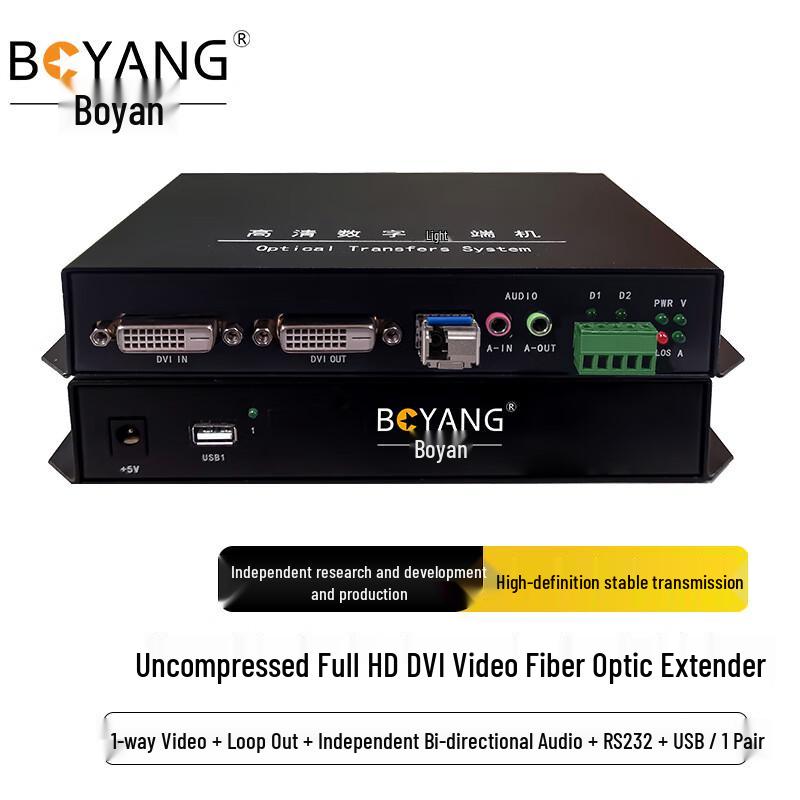 Boyang Full HD DVI Fiber Optic Extender