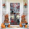 Four-Sided Stretch Carpet Fabric Door Cover with Halloween Design - Easy Installation