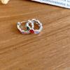 Dripping oil round smiley face love fashion simple ear buckle fresh and sweet earrings niche design earrings women