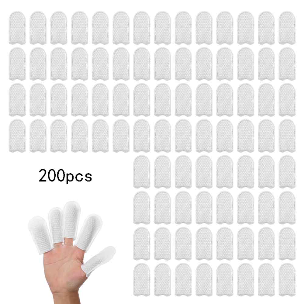 200pcs Finger Cots Dog Ear Wipes for Nails Cleaning Dog Cat Teeth