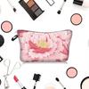 1pc Beautiful Peony Flower Pattern Printed Cosmetics Organizer Bag Women Handhold Bag Travel Makeup Storage Bag for Women Girls Xmas Gift