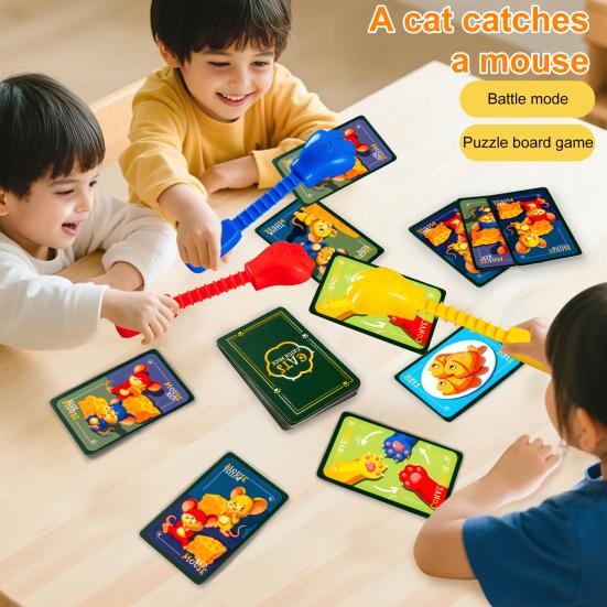 

1 набор настольной игры «Кот ловит мышей» с 3 палочками-ловушками, тренировка реакции, битва для нескольких игроков, семейный вечер, вечеринка, портативная set