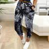 Sommer Damen Strahlenschutz Tie Dye Print Jogginghose Lockerer Schnitt Kordelzug Jogger Elastischer Bund Tägliche Lässige Hose