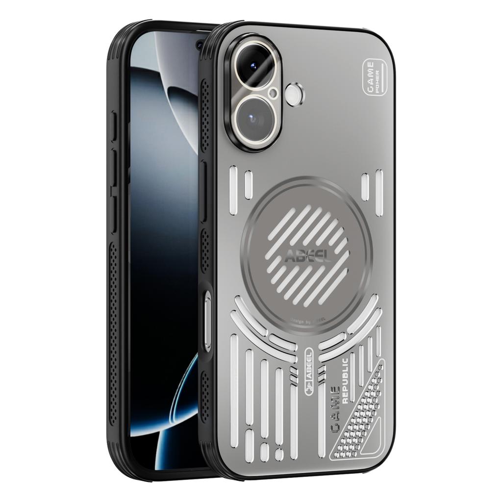 For iPhone 17 Magnetic Case Aluminium Alloy+PC+TPU Hollow Heat Dissipation Phone Cover