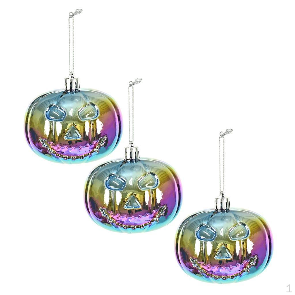 3 Pieces Halloween Hanging Pumpkin Decorations Ball Ornaments,Baubles Scary Spooky Party