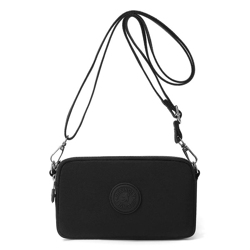 Portamonete in Nylon Leggero Grande Capacità Piccola Borsa Quadrata da Donna Borsa a Tracolla