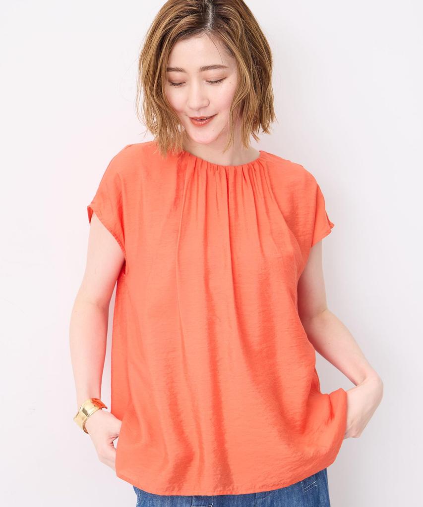 Petit Honfleur Gathered Blouse Orange Women's 523277,