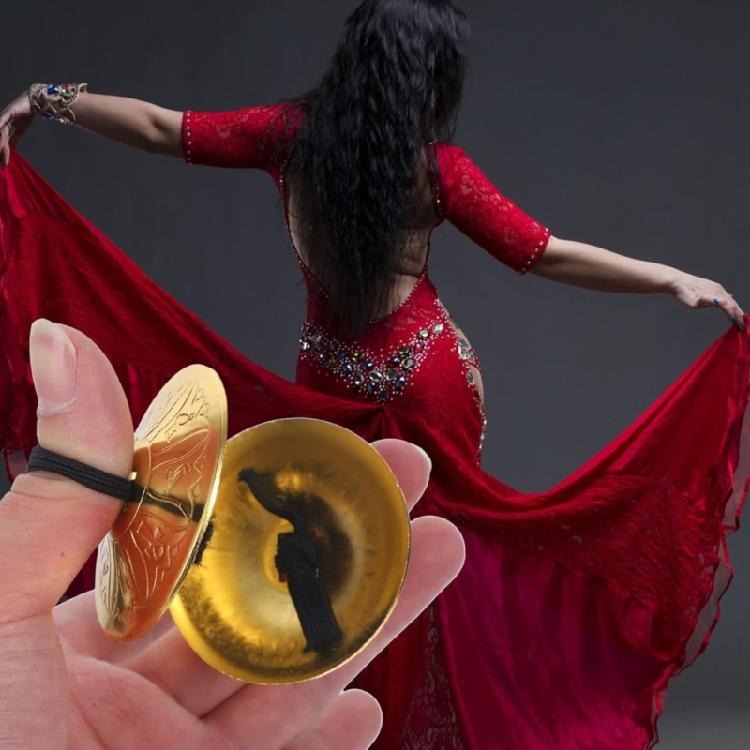 2 Pair Finger Small Cymbals Belly Dancing Cymbals Finger Cymbals Dancing Props