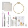 Beginner Punch Needle Embroidery Kits Adjustable Embroidery Hoop Punch Needle Cloth for Embroidery Cross Stitching