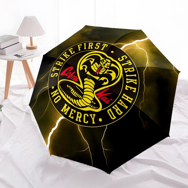 Cobra Kai, Lightning Automatic Opening and Closing, 8 rib Structure Portable Umbrella, Suitable for Men and Women in All Seasons  Perfect Gi