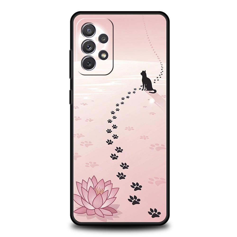 Abstract Creative Cat Line Phone Case for Samsung Galaxy A55 A35 A17 A07 A15 A13 A25 A51 A71 A72 A73 A32 A52 A52S A41 Soft TPU