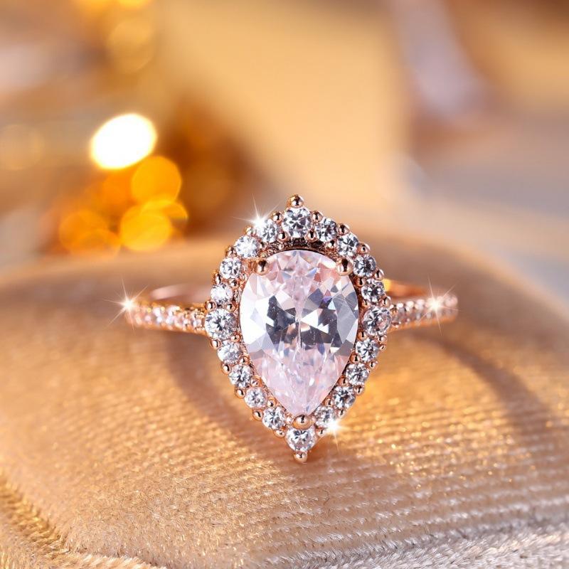 Wish Luxury Rose Gold Diamond Ring Niche Light Luxury Elegance no. 6