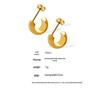 European C-Shaped Semi-Circular Earrings, 18K Gold-Plated Stainless Steel, Personalized Design for Women