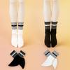 1/4 BJD Fashion Casual Knit Sports Short Socks Black White Striped Socks for 40cm SD/DD Jointed Doll Accessories