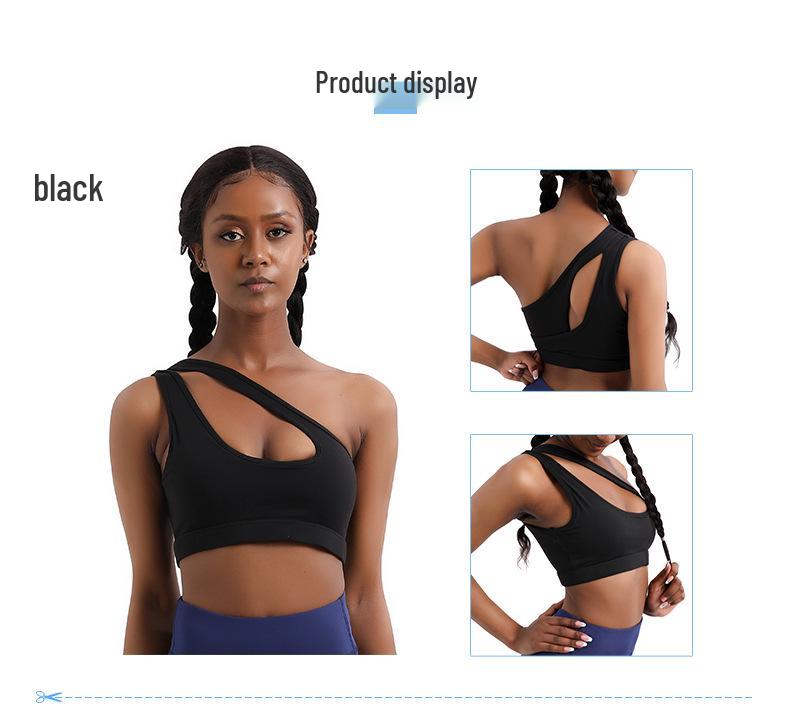 New Shockproof One-Shoulder Sports Bra – Running & Fitness Beautiful Back Design