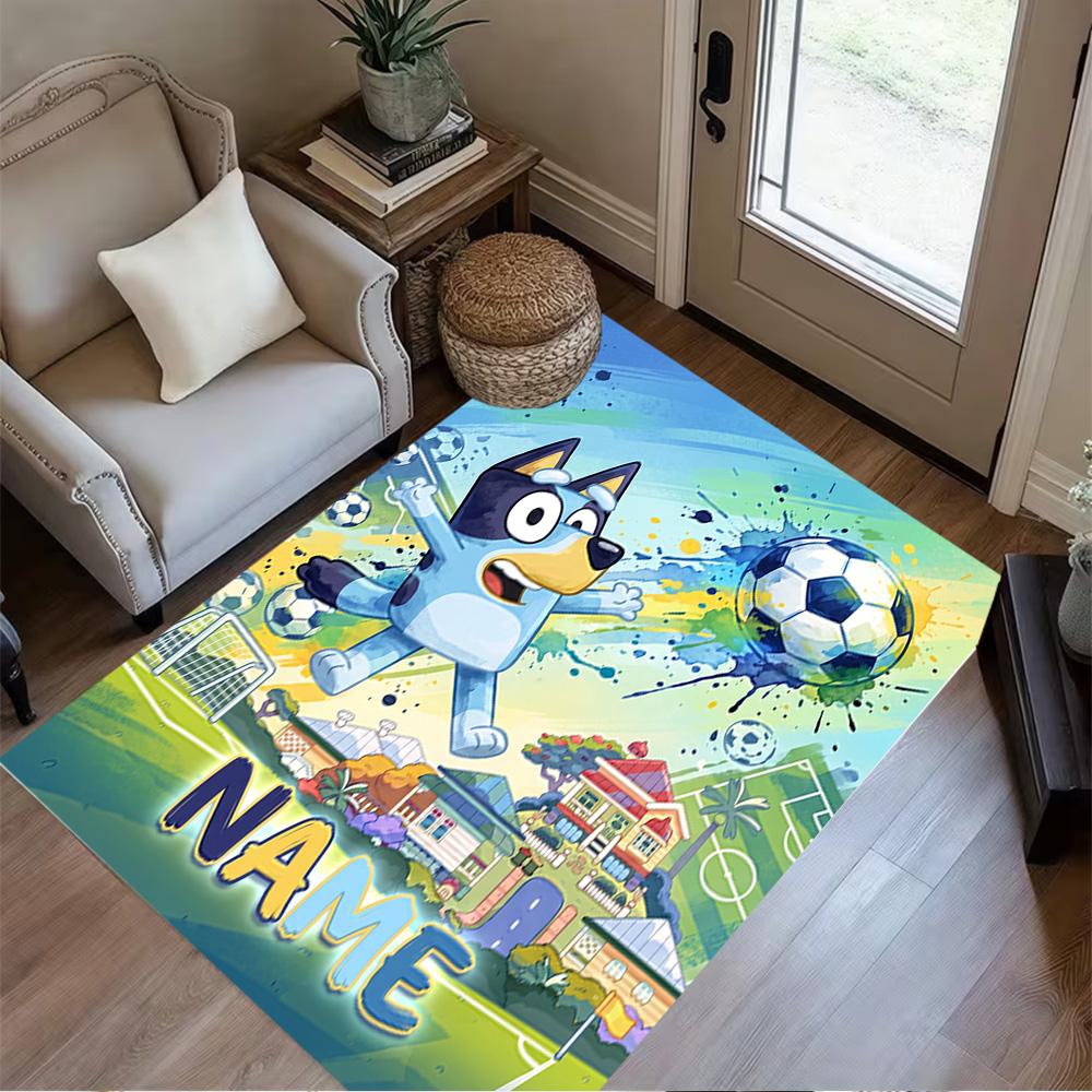 Soccer Fun Friends Personalized Name Floor Mat Design for Hallway Decorate room Outdoor Study room Anti-slip Rug Office home decor Gift for Festivals