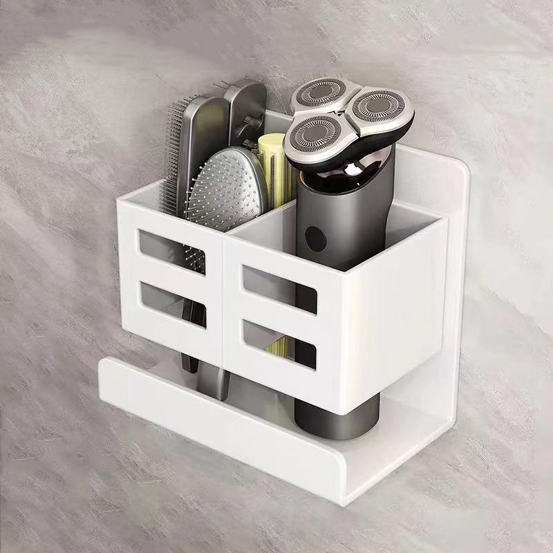 New Hole-Free Multifunctional Washbasin Storage Tube Bathroom Toothbrush Razor Storage Rack Wall-Mounted Bathroom Supplies