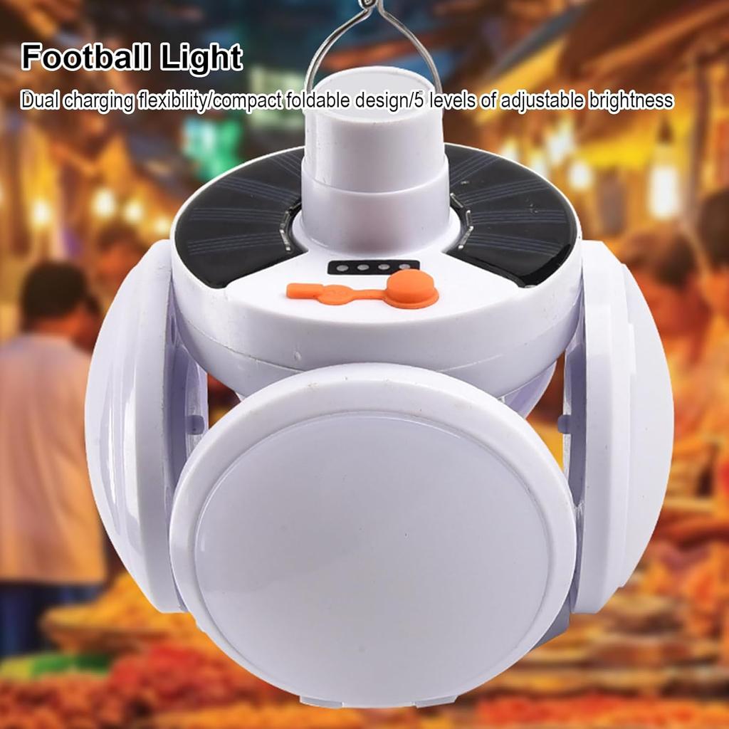 2 In 1 Folding Solar Lamp, USB Rechargeable Portable Camping Light, 5-Gear Adjustament Outdoor Solar Power Light, Portable Waterproof Hanging Tent