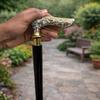 Luxury White Gold Floral Walking Cane Elegant Designer Gentleman’s Walking Stick