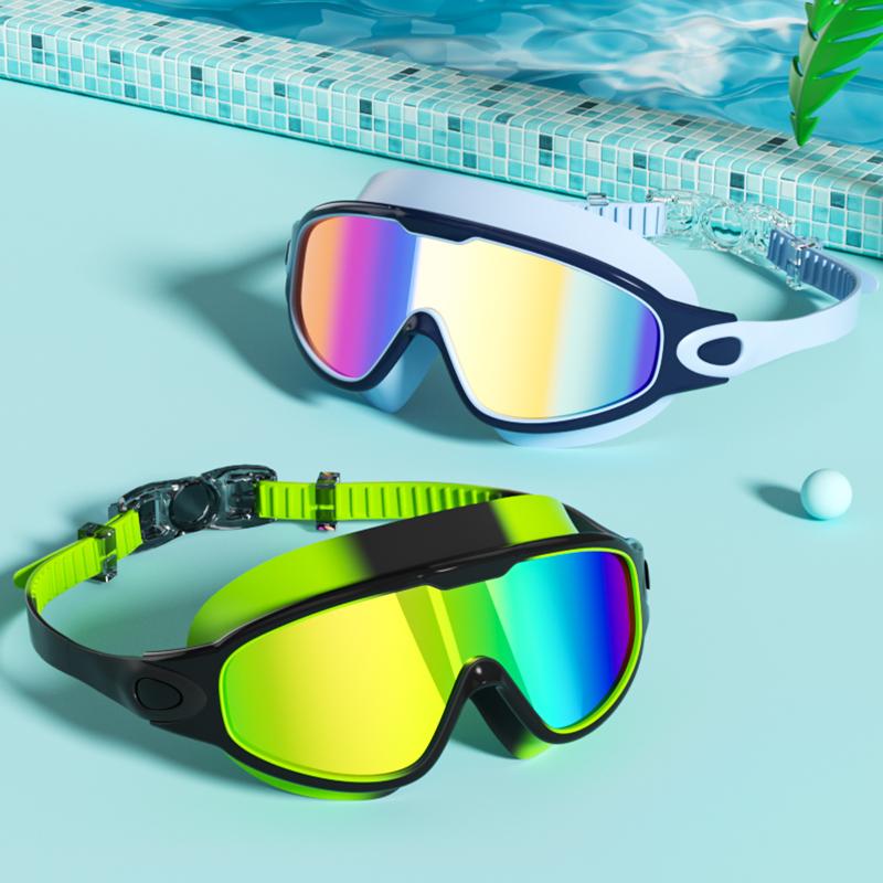 HD Anti-Fog Kids Swim Goggles Waterproof Anti-UV Wide View Swimming Goggles for Boys Girls Age 3-14