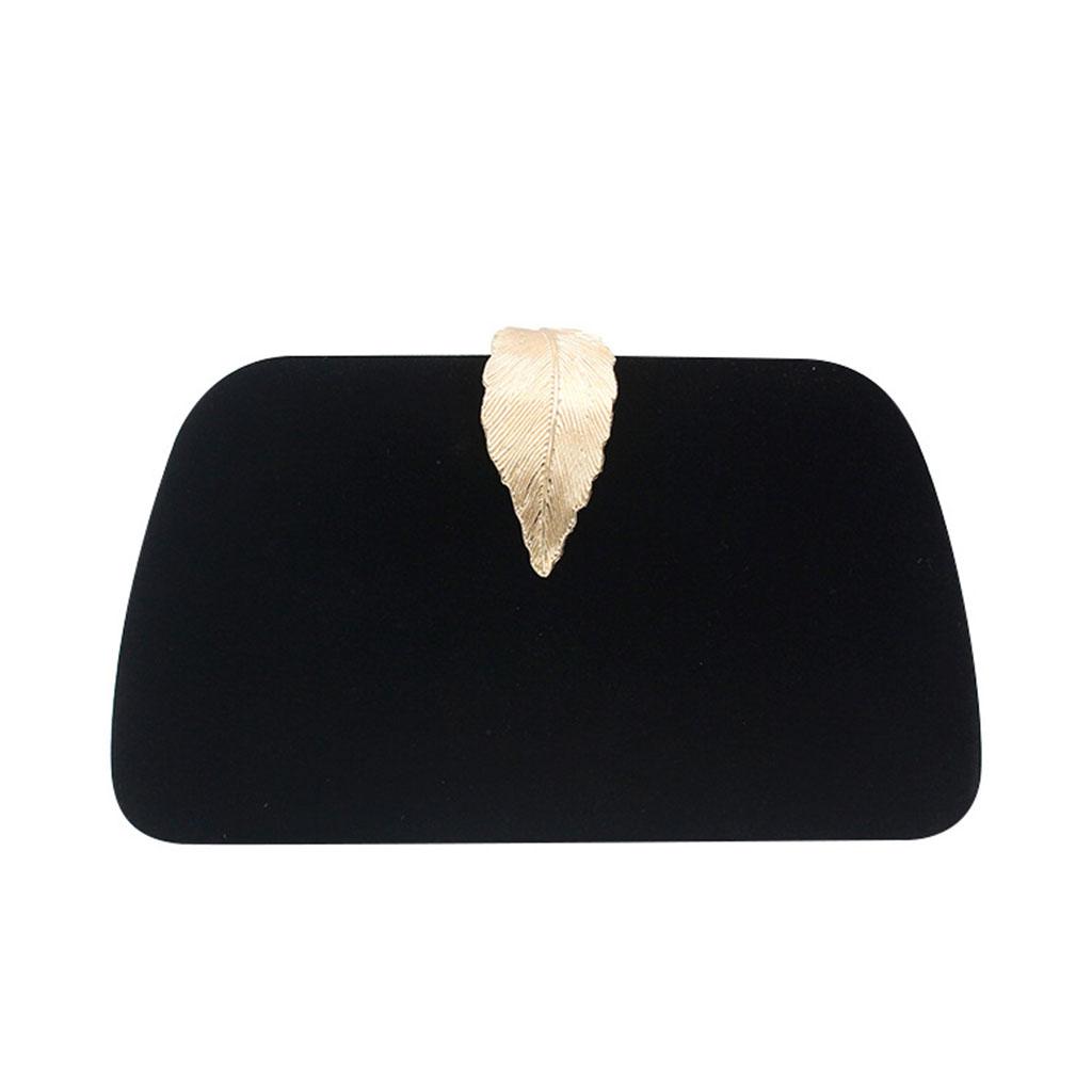 Elegante Abend-Clutch-Taschen Samt-Handtasche Handtasche mit Blatt-Schnalle Ketten-Schultertasche Cocktail-Hochzeitsfeier Abschlussball-Tasche