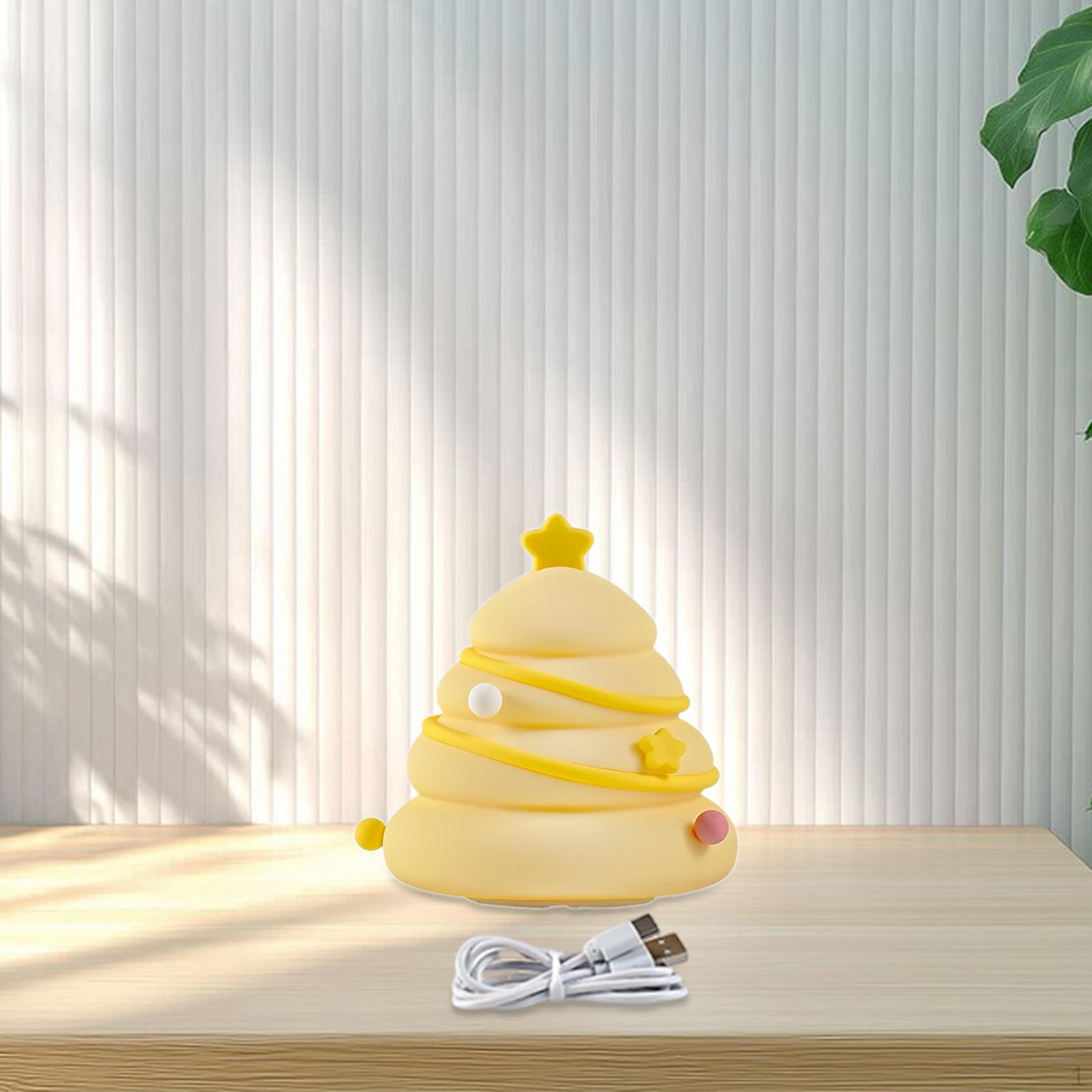 

Christmas Tree Night Light Silicone Novelty for Bedroom Dorm Decor Xmas Gift Cute, Touch Bedside