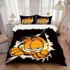 3 stk Garfield Tegneseriefigur Sengetøysett, Inkluderer 1 Dynebetrekk og 2 Putevar, Uten Fyll, Mykt og Komfortabelt Hjemme Soveværelse Stoff, Fa