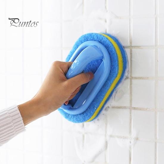 Ergonomic Sponge Bathroom Cleaning with Handle Scratch Free Reusable Deep Widely Used Kitchen Scrubbing Residue Remover Scrub Brush