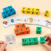 Children's English Card Montessori Wooden English Letter Building Blocks Parent-Child Interaction Spelling Battle Desktop Games
