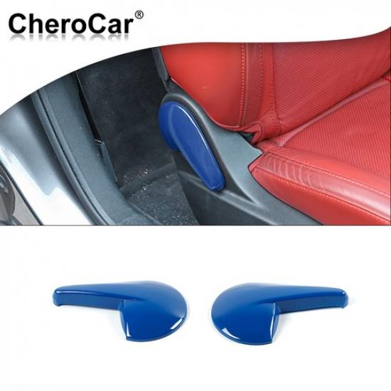 2xInterior Seat Adjustment Handle Cover Trim Bezles For Dodge Challenger 10+Blue