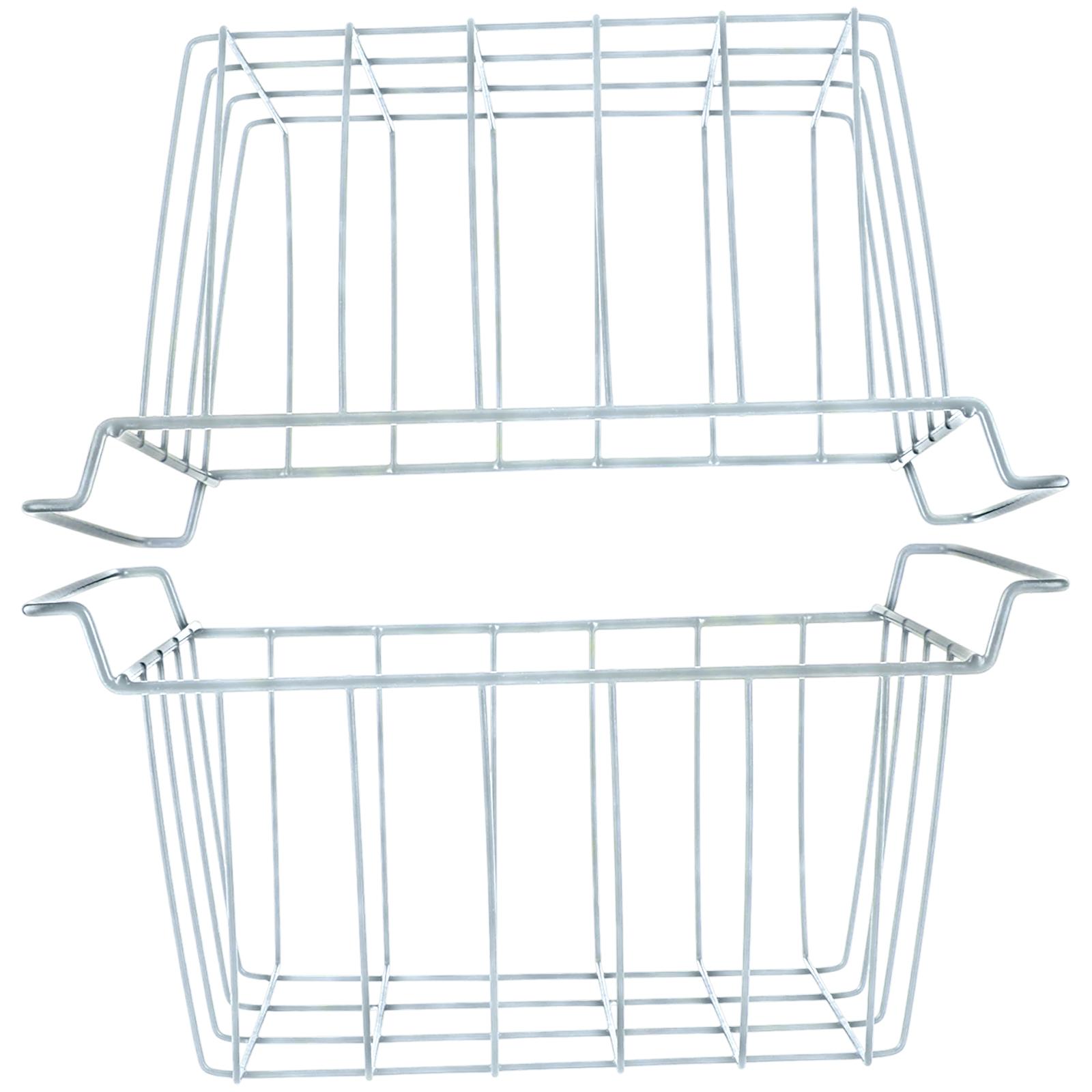 2 Pack Freezer Organization Baskets Sturdy Wire Mesh Containers for Efficient Fridge Space Utilization