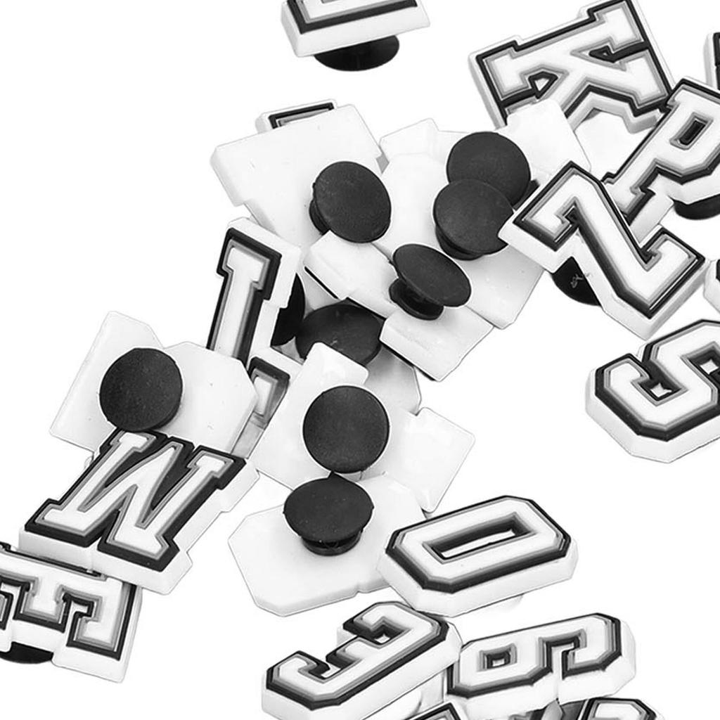 37 Pezzi Ciondolo per Scarpe Lettera Motivo Numeri PVC Adorabile Decorazione Accessorio Ciondolo per Scarpe Bianco