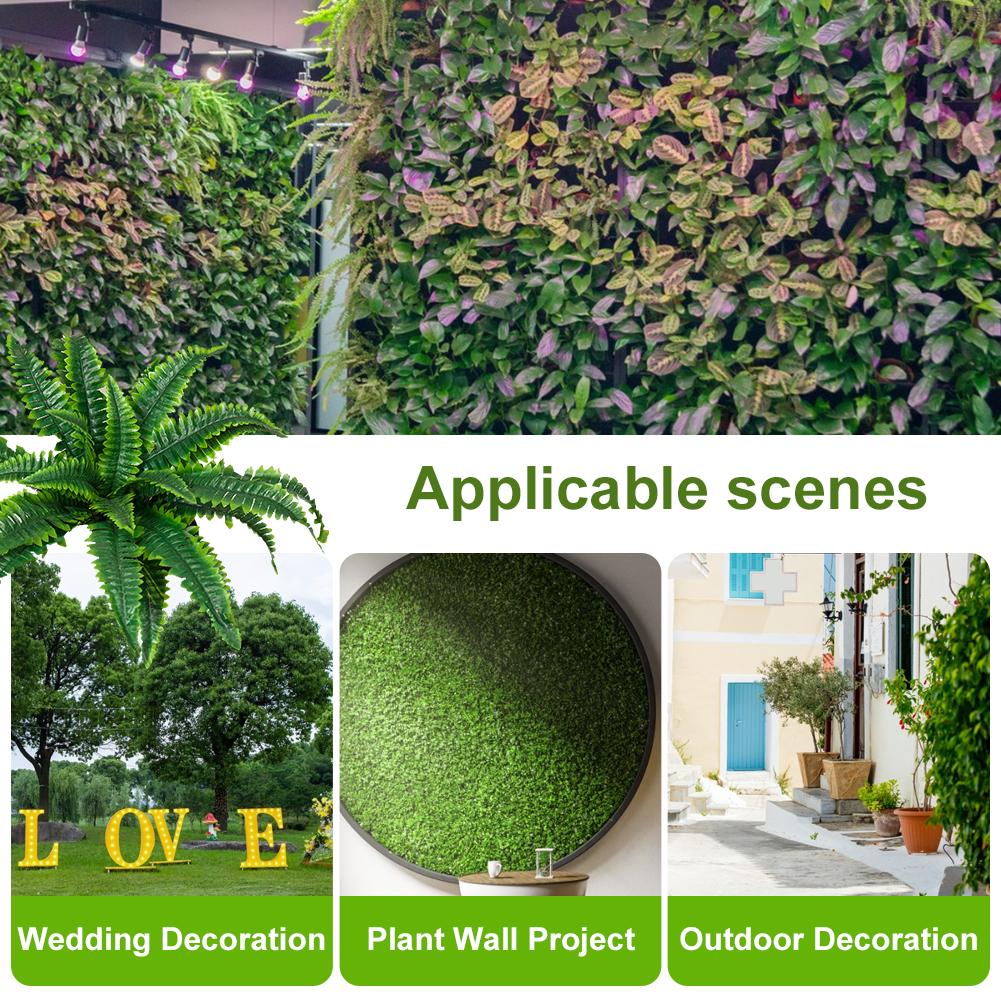 2Pcs Artificial Boston Fern Fake Ferns 20 Leaves for Each Bouquet Fake Fern Bush Plant Lifelike 21 Inch for Office Garden Decor