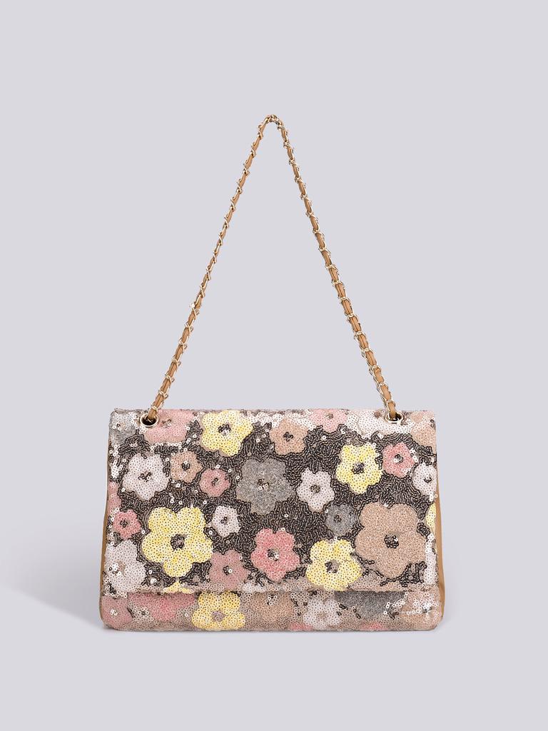 Embroidery sequined shoulder bag summer new niche woven straw bag high-end large-capacity armpit bag