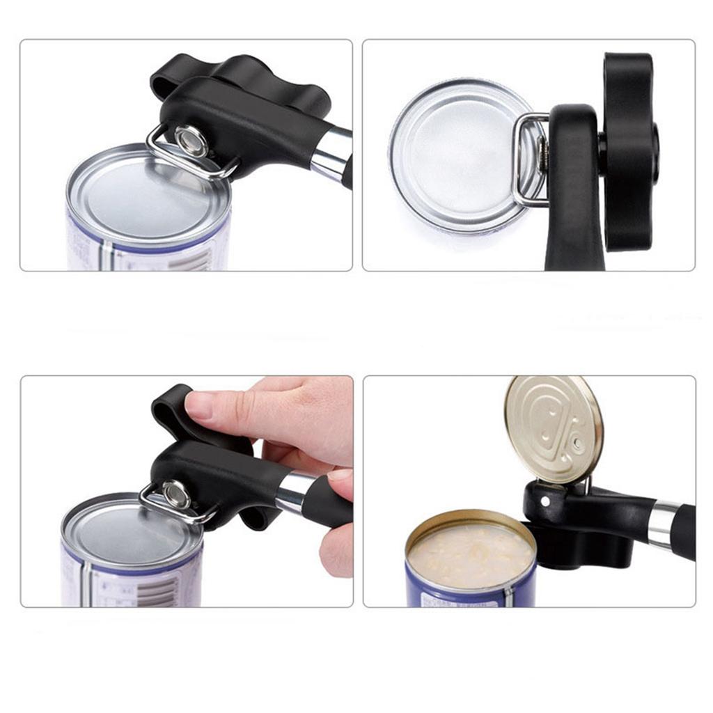 Can Opener Manual Can Opener Stainless Steel Bottle Opener Smooth Edge Non Slip Handle for Kitchen